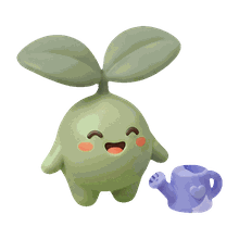 Famileaf mascot holding a small watering can.