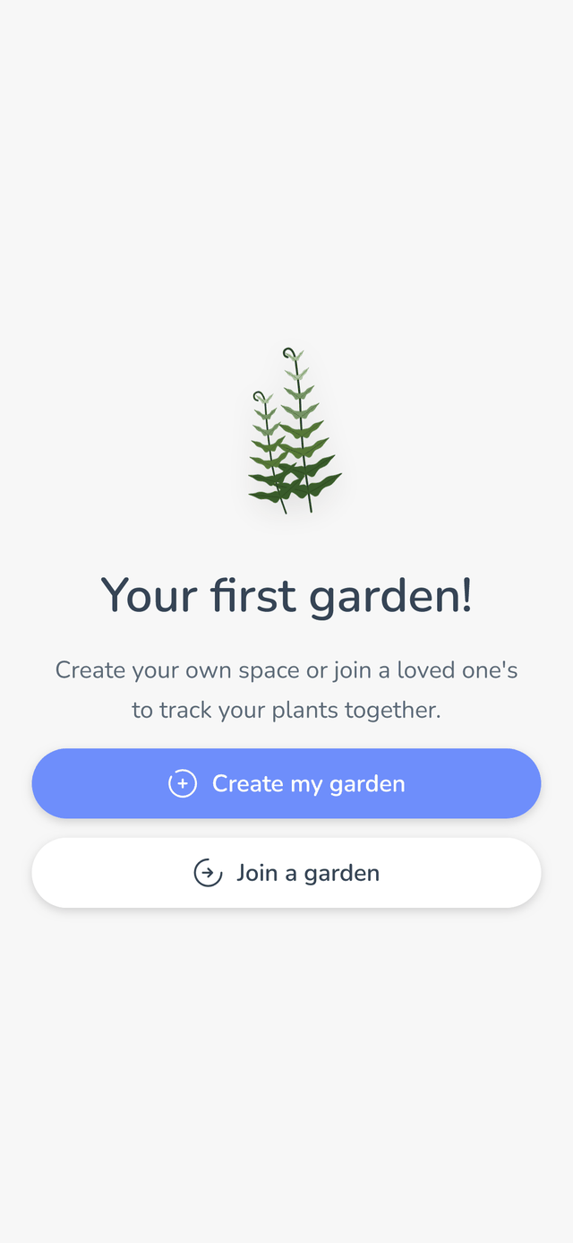 Famileaf screenshot: a screen offers to create a new household or join one via an invitation link.